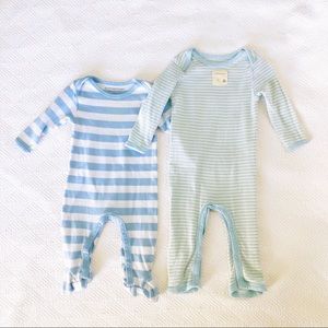 TWO Burt’s Bees Baby Organic Footies Size 3-6mos